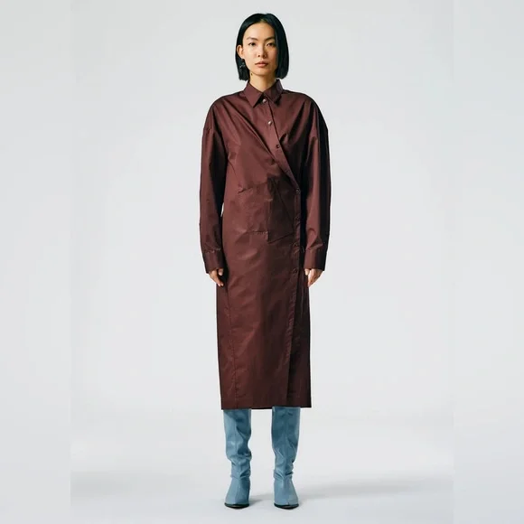 Tibi Lightweight Cotton Sateen Shirtdress - Picture 4 of 12